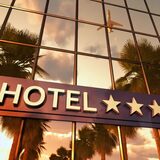 Hotelgebäude mit Sterne-Schild — 24/7-Hotelshop als Minibar-Ersatz in der Hotellerie